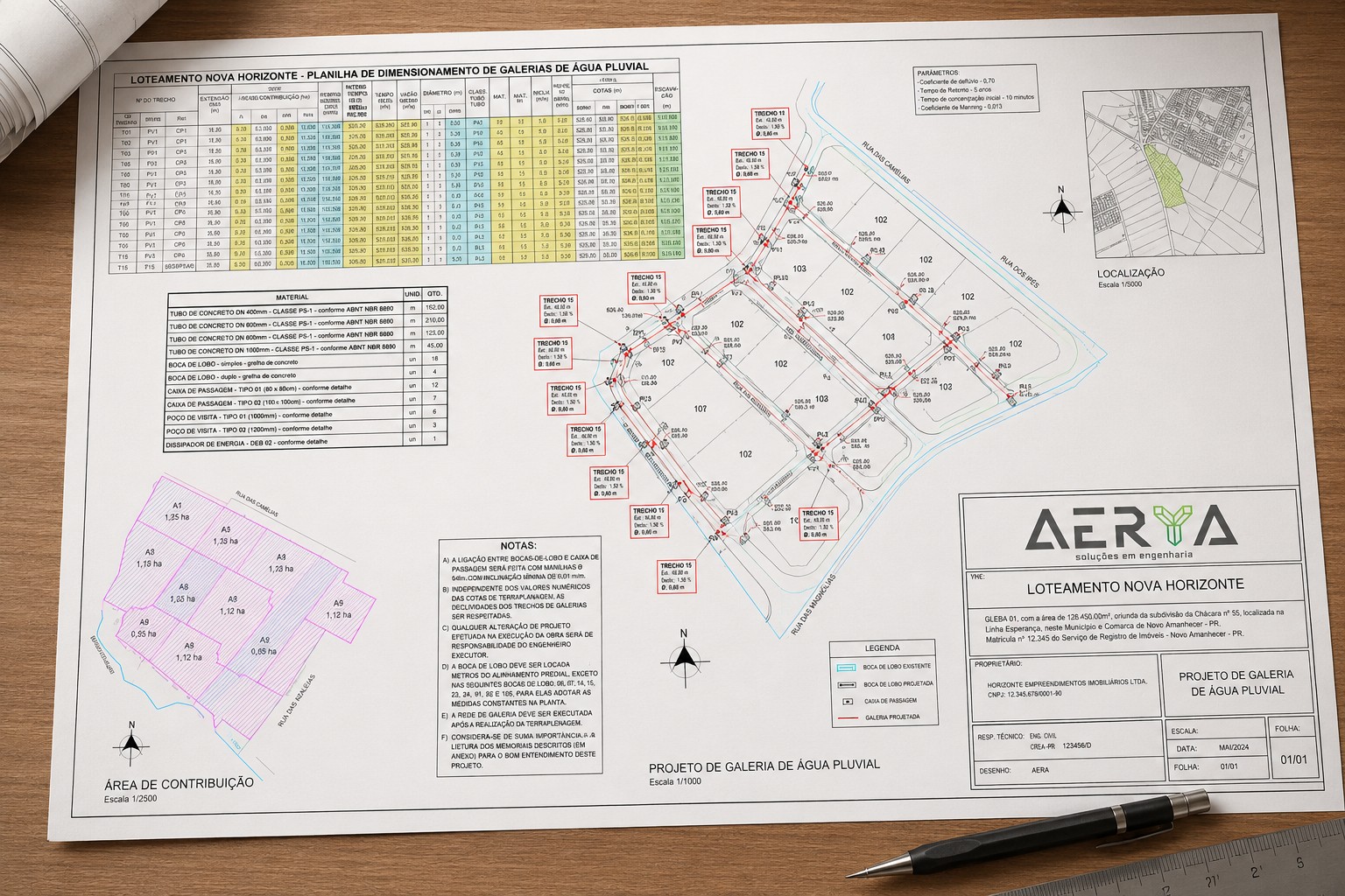 Área urbana para projeto de loteamento